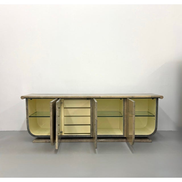 Vintage Lacquered Goatskin Sideboard Credenza For Sale - Image 4 of 7