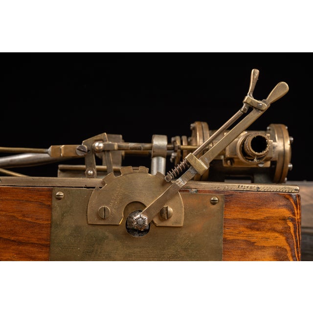 Brown Vintage Brass Steam Engine Valve Gear Demonstration Model For Sale - Image 8 of 8