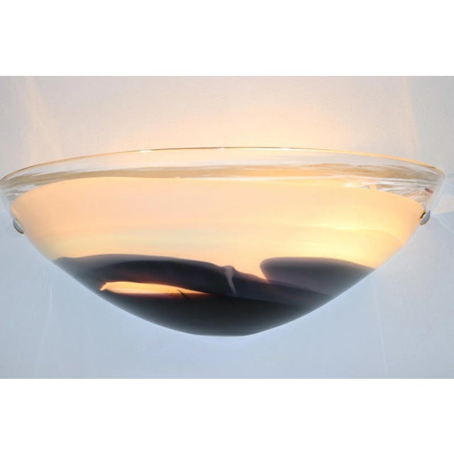 Italian Italian Wall Lamp Murano Hand Blown Transparent Glass For Sale - Image 3 of 13
