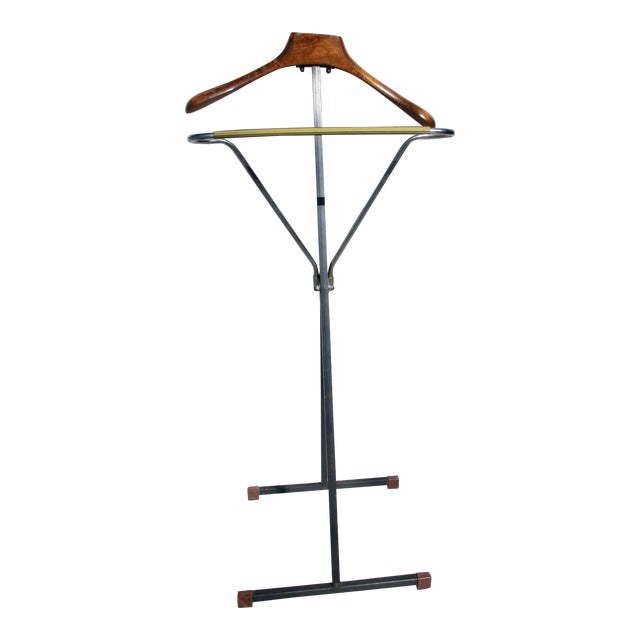 1950s Italian Walnut and Aluminum Wardrobe Butler Chairish