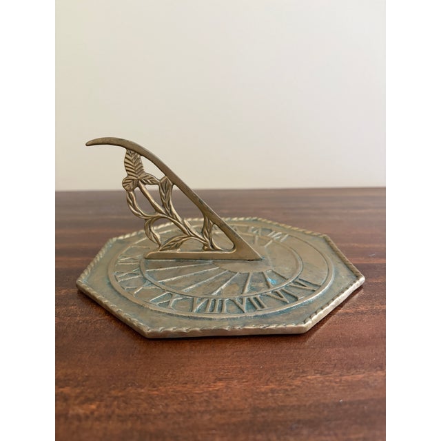 Classical Brass Garden Sundial With Roman Numerals – English Estate Outdoor Decor For Sale In South Bend - Image 6 of 7