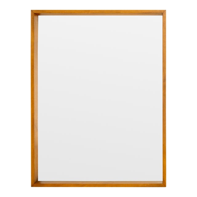Modern Maple Wood Framed Mirror For Sale