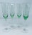 Vintage Green Colored Glass Champagne Flutes With Etched Floral Leaves a Set of 4 For Sale - Image 4 of 11