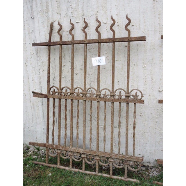 Antique Victorian Iron Gate Window Garden Fence Architectural Salvage Door #710 For Sale - Image 4 of 9