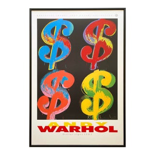 Andy Warhol Estate Vintage 1989 First Edition Lithograph Print Large Framed Pop Art Poster " Dollar Signs ( $4 ) " 1982 For Sale