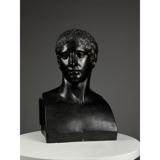 Greek Style Bust of Doryphoros, Late 20th Century, Gypsum For Sale - Image 3 of 18