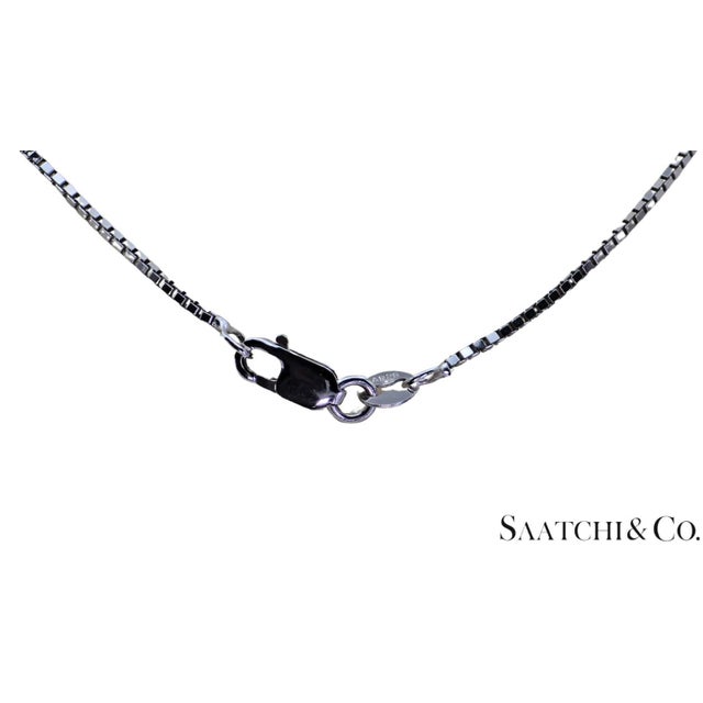 14k (585) White Gold Natural Diamond & Emerald Pendant With Chain For Sale - Image 15 of 18