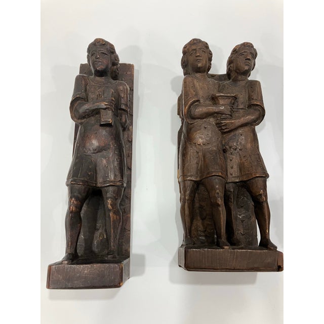 Wood Late 19th Century Set of Four Figurative Oak Carvings For Sale - Image 7 of 11
