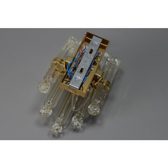 Crystal Glass and Brass Wall Lamp by Honsel, Germany, 1980s For Sale - Image 14 of 18