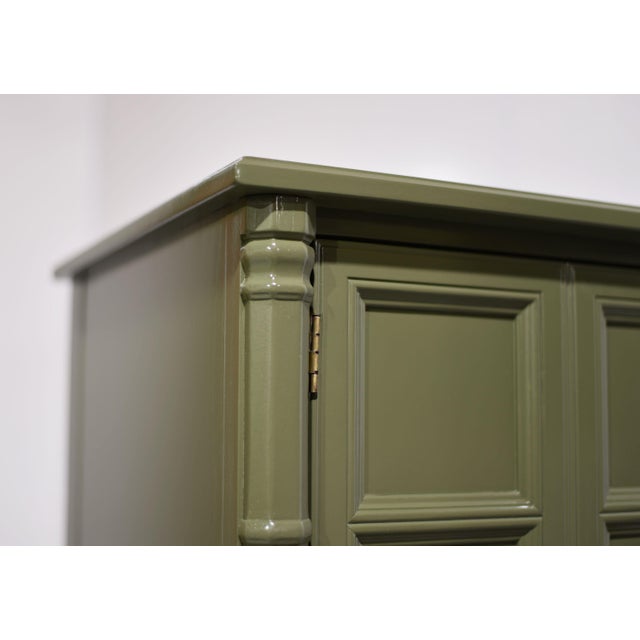 Mid Century Transitional 9 Drawer Highboy by Henredon in Green - Newly Painted For Sale - Image 12 of 15