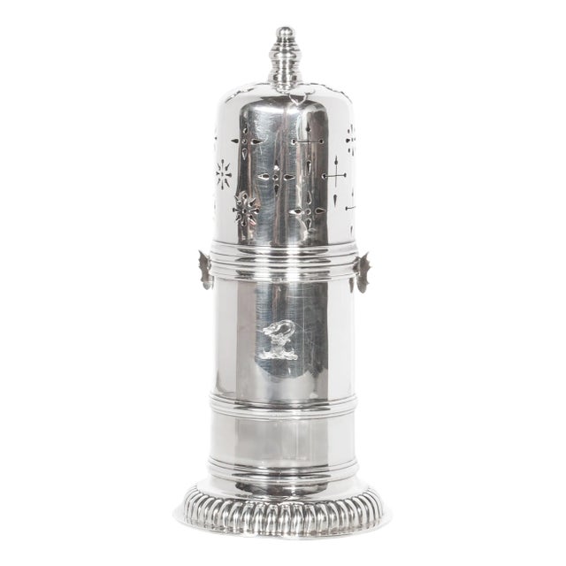 Antique Sterling Silver Silver Sugar Shaker Caster Muffineer Elkington & Co London 1912 For Sale