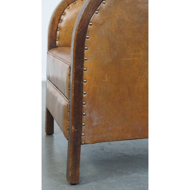 Art Deco Club Chair in Sheep Leather For Sale - Image 14 of 15