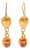 Pair of 22k Gold Garnet Earrings For Sale