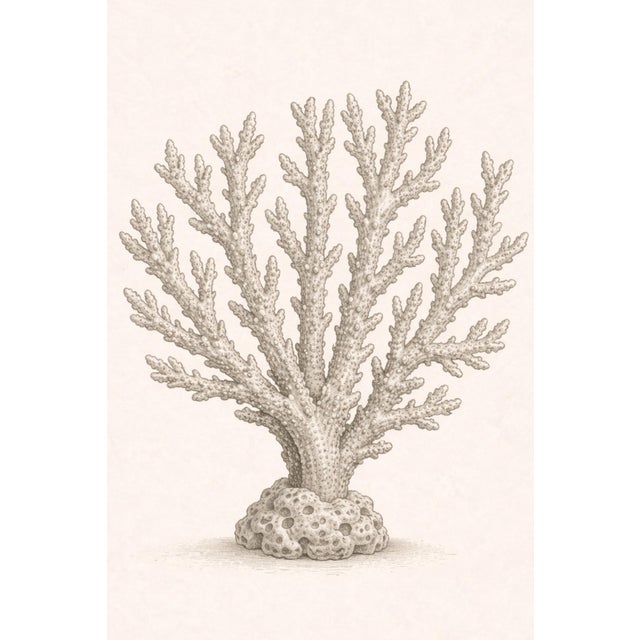 Coastal Sea Life Study Collection, Minimal Botanical & Shell Art Prints, 24" × 36" (Set of 4) For Sale - Image 9 of 12