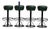 1970s Set of Four Bar Stools with Wrought Iron Bases For Sale