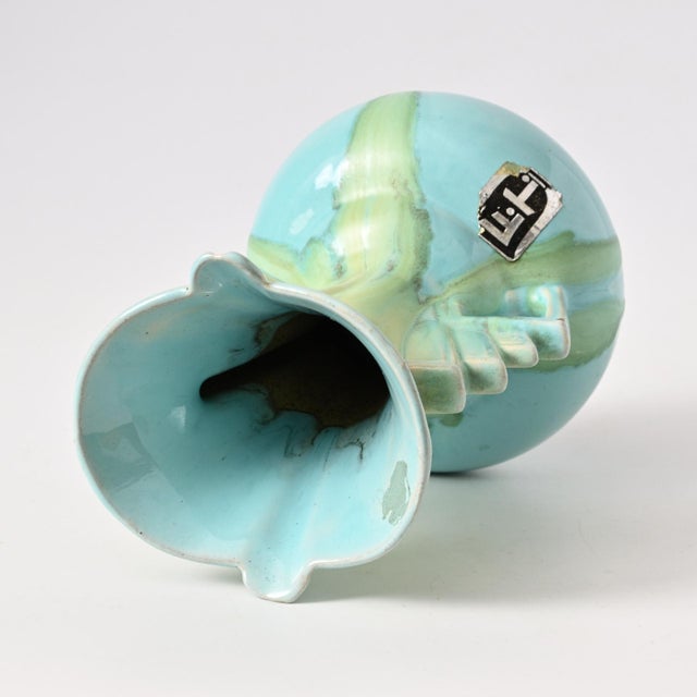 Art Deco Drip Glaze Vase from Faiencerie Thulin, 1920s For Sale - Image 6 of 11