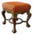 Upholstered Wood Stool With Ball and Claw Legs For Sale