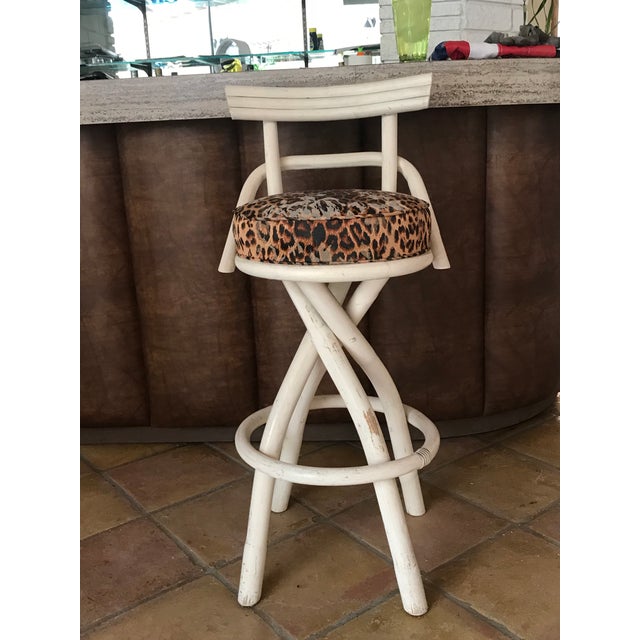 Set of 4 Bamboo Barstools For Sale In Miami - Image 6 of 9