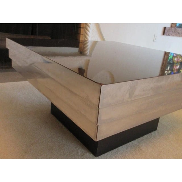 Attributed to Pierre Cardin Graduated End Table 1970s Graduated Postmodern metal laminate For Sale - Image 14 of 14