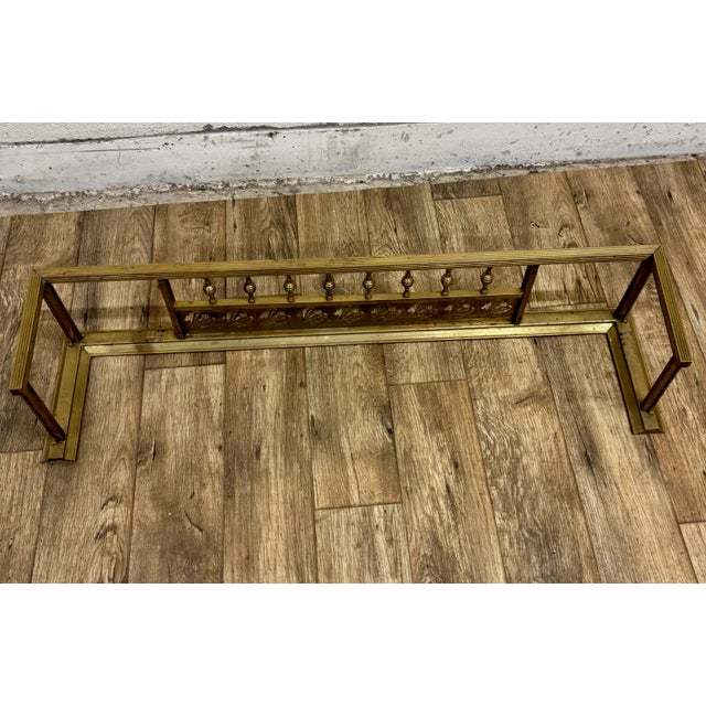 Antique Victorian Traditional Brass Fireplace Fender For Sale - Image 10 of 10