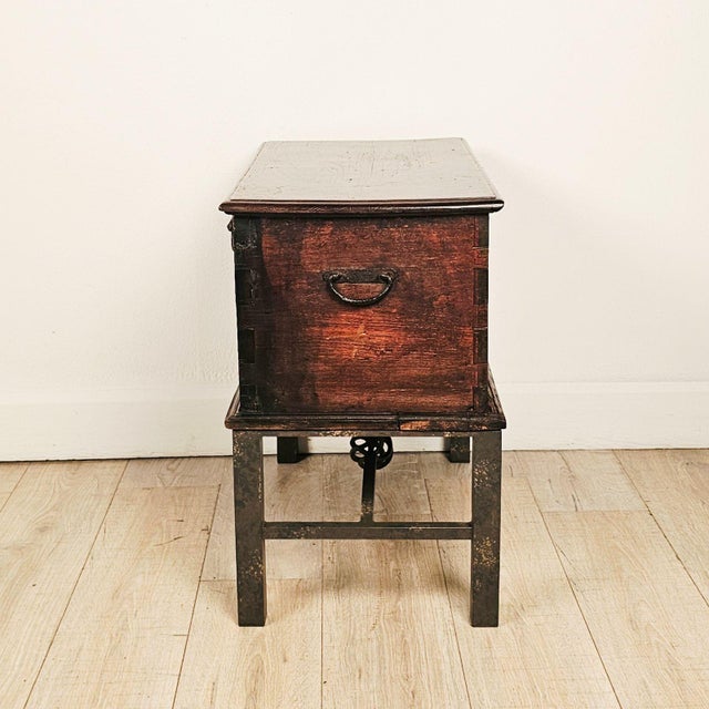 Asian Southeast Asian Teak Merchant's Trunk, 19th Century or Earlier For Sale - Image 3 of 12