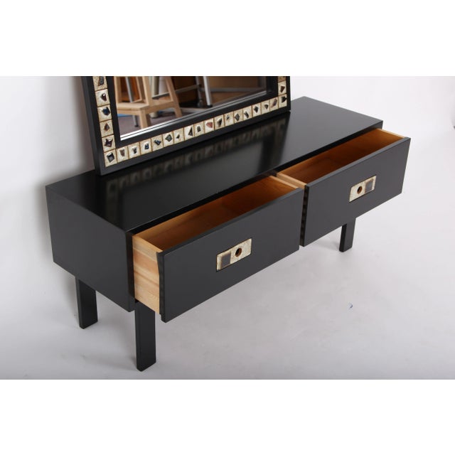 Black Cabinet & Mirror by Poul Nørreklit for Selectform, 1970s, Set of 2 For Sale - Image 8 of 10