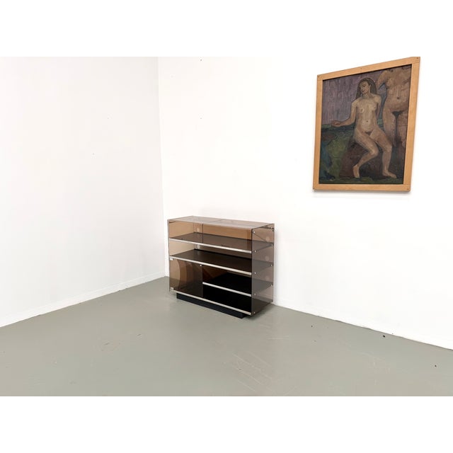 Smoked Acrylic Glass and Aluminum Hi-Fi Cabinet by Eric Maville, France, 1970s For Sale - Image 15 of 18