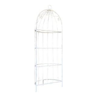 Mid-20th Century Regency Coastal Faux Bamboo Metal Étagère – Newly Powder Coated in White For Sale