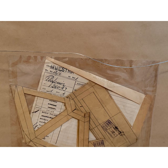 Four Framed Original Vintage Shop Drawings by Jose Thenee Blacksmith Architectural For Sale - Image 9 of 9