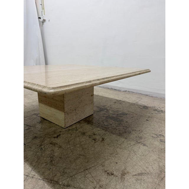 Italian Travertine Square Coffee or Cocktail Table, 1970s For Sale - Image 4 of 18