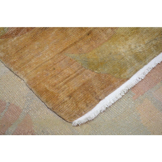 1950s Vintage Chinese Art Deco Hand Knotted Wool Rug, 7'9x9'1 For Sale - Image 5 of 6