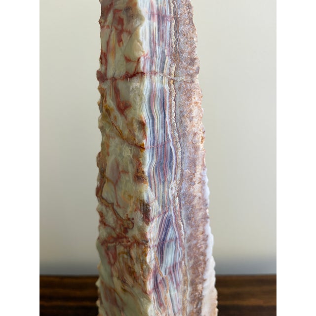 Neoclassical Solid Marble Green and Brown Obelisk For Sale - Image 12 of 13