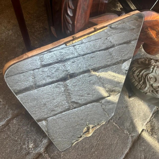 1940s Gio Ponti Style Mid-Century Modern Brass Italian Wall Mirror For Sale - Image 12 of 12