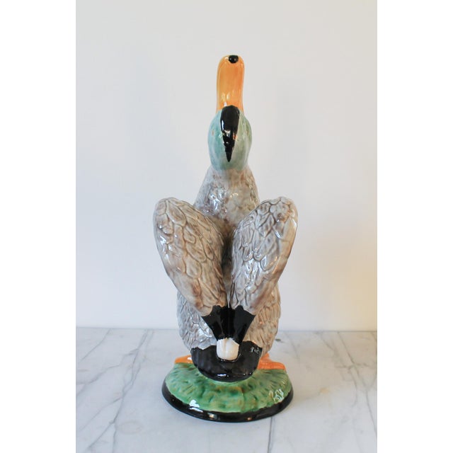 Early 21st Century Vintage Bordallo Pinheiro Mallard Duck Ewer Pitcher For Sale - Image 5 of 11