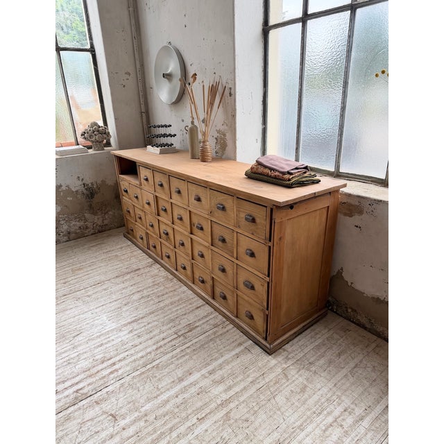 Brown Pine Workshop Cabinet, 1950s For Sale - Image 8 of 18