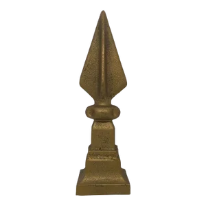 Contemporary Decorative Cast Iron Gold Painted Arrow Finial