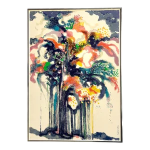1980's Framed Ronald Julius Christensen Abstract Serigraph