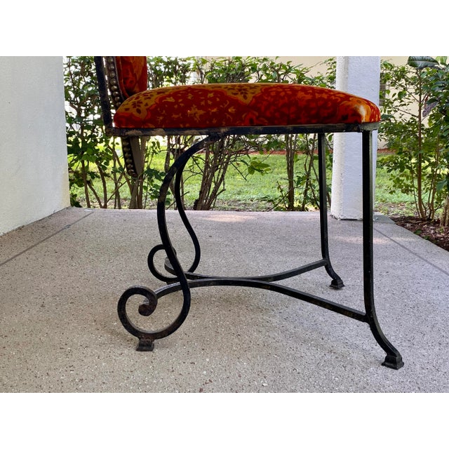 1960s Hollywood Regency Iron Chair For Sale - Image 4 of 10