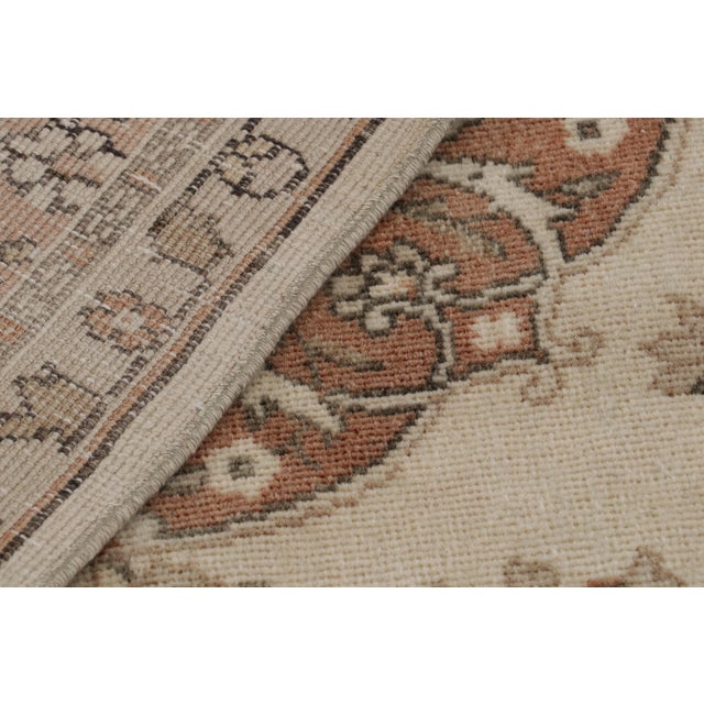 Antique Turkish Hereke Rug, Brown and Beige Floral Medallion - Rug & Kilim For Sale - Image 9 of 9