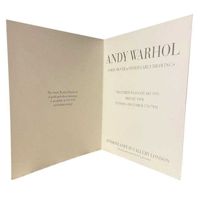 Pop Art Andy Warhol Private Viewing Invitation and Art List For Sale - Image 3 of 7