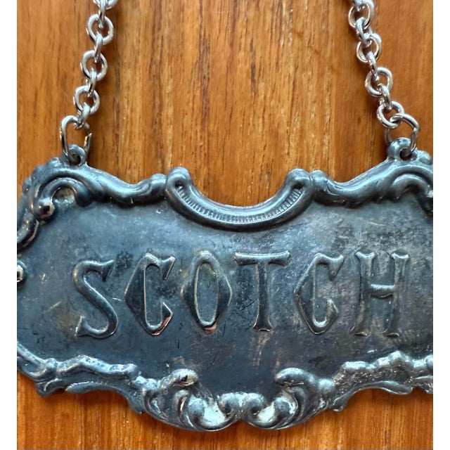 Gorham Pair of Gorham Silver Plate Decanter Tags For Sale - Image 4 of 9