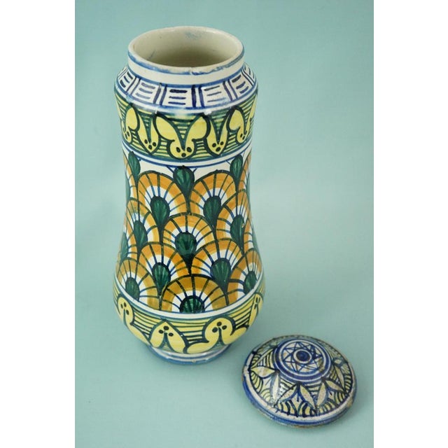 Majolica Ceramic Pharmacy Jar by the Mastro Giorgio Workshop of Gubbio, 1940s For Sale - Image 9 of 18