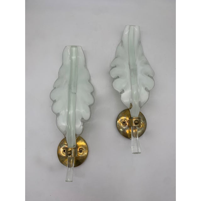 Metal Vintage Italian Glass Wall Lamps from Seguso, 1960s, Set of 2 For Sale - Image 7 of 7