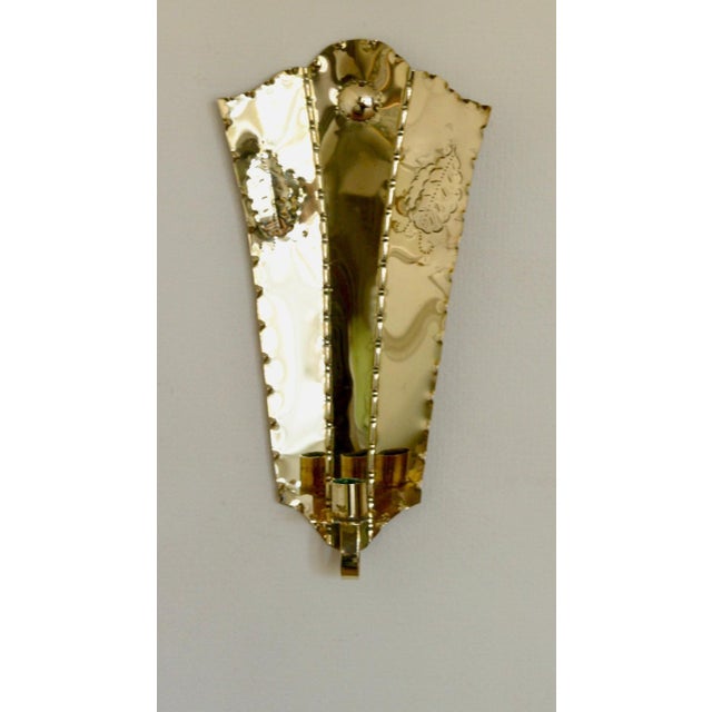 Mid-Century Modern Swedish Brass Sconces, Set of 2 For Sale - Image 6 of 11