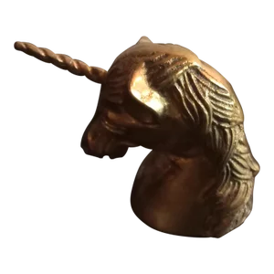 1980s Solid Brass Unicorn Sculpture Paper Weight