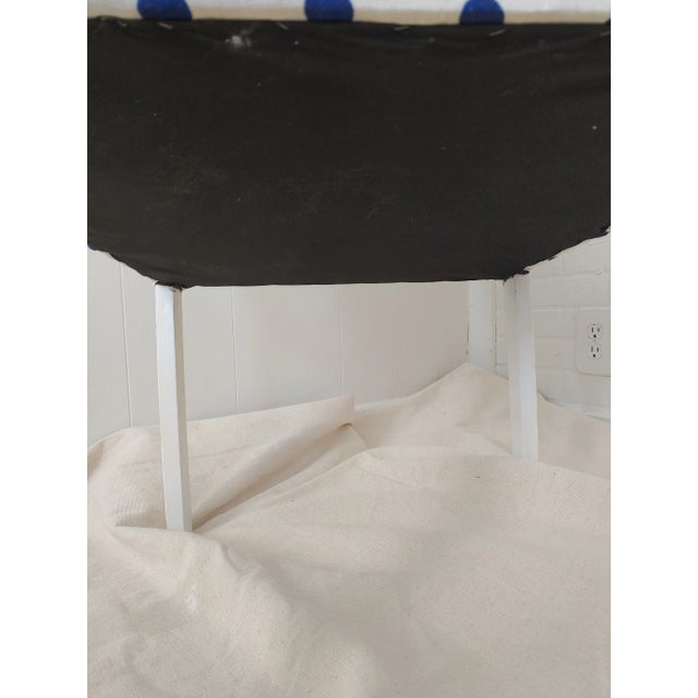 Vintage Art Deco Accent Chair in Linen Polka Dot Upholstery For Sale - Image 12 of 13