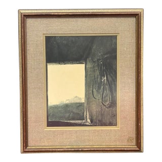Mid Century Print of Andrew Wyeth's Painting " Burning Off" - ColorDry Brush Lithograph 1961 For Sale