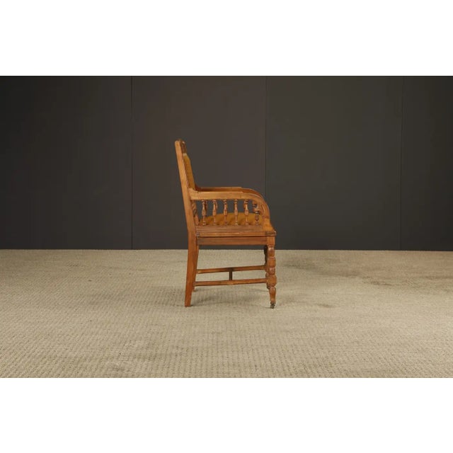 Late 19th Century English Oak Aesthetic Movement Armchair For Sale - Image 4 of 18