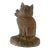 1920's Cast Iron Kitty Cat With Bow and Green Eyes Door Stop Original Paint For Sale