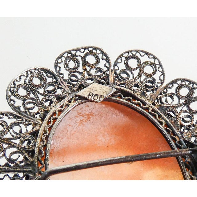 Pendant with Cameo in 800 Silver Frame For Sale - Image 6 of 7